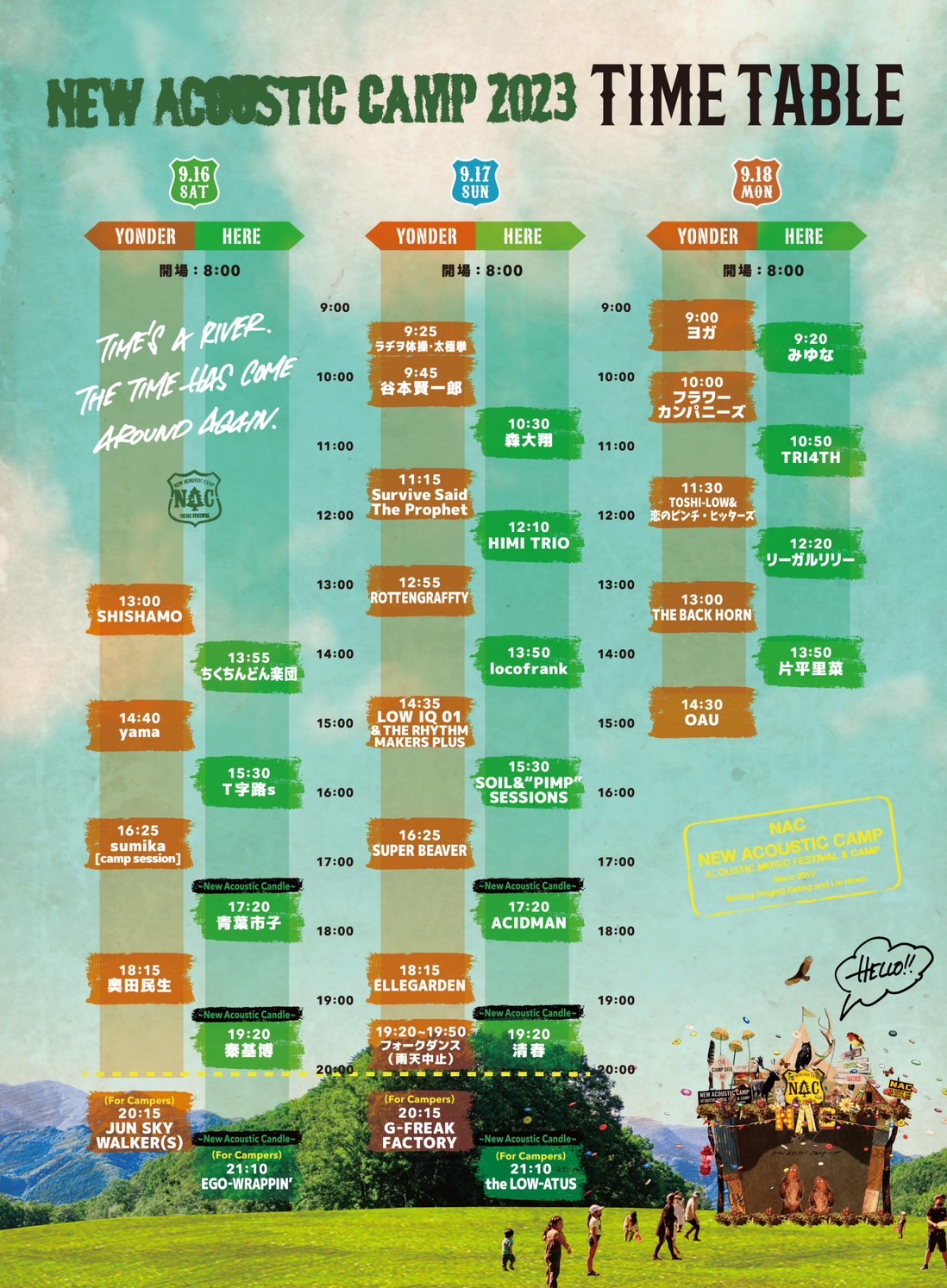 TIME TABLE | New Acoustic Camp 2023 | ニューアコ 2023