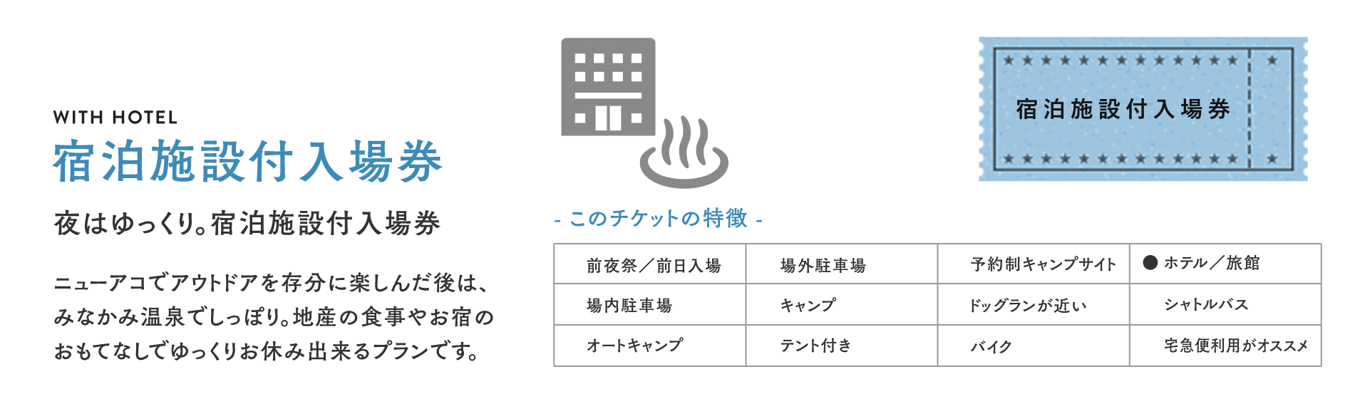 宿泊施設付入場